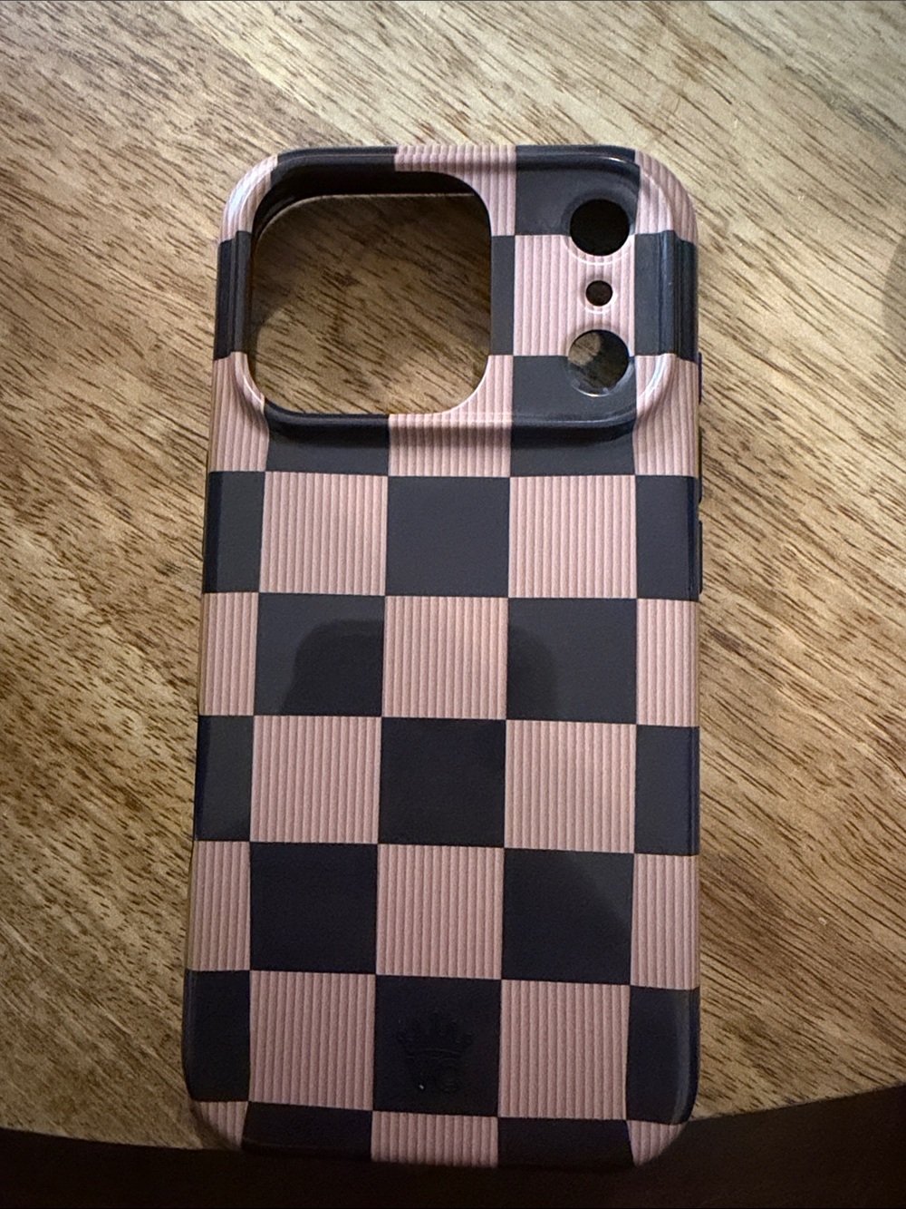 Velvet Caviar Rose Gold and Black Checkered Phone Case